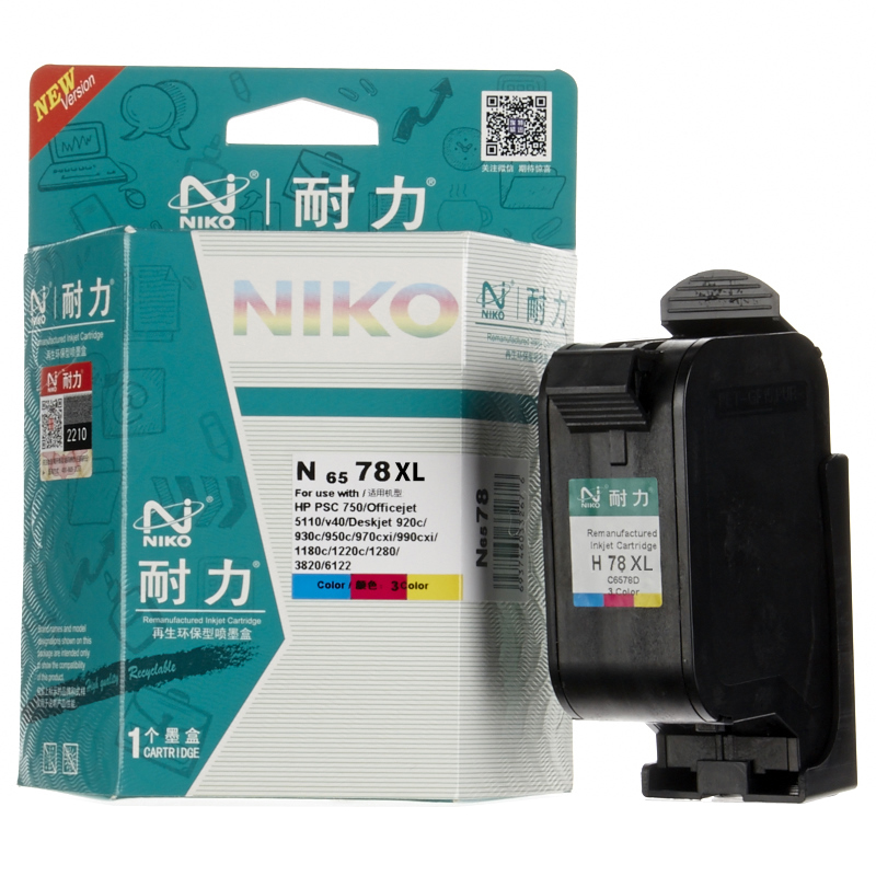 耐力(NIKO) 6578彩色大容量墨盒（适用惠普920c 960c 980c 1180 1220c 1280）